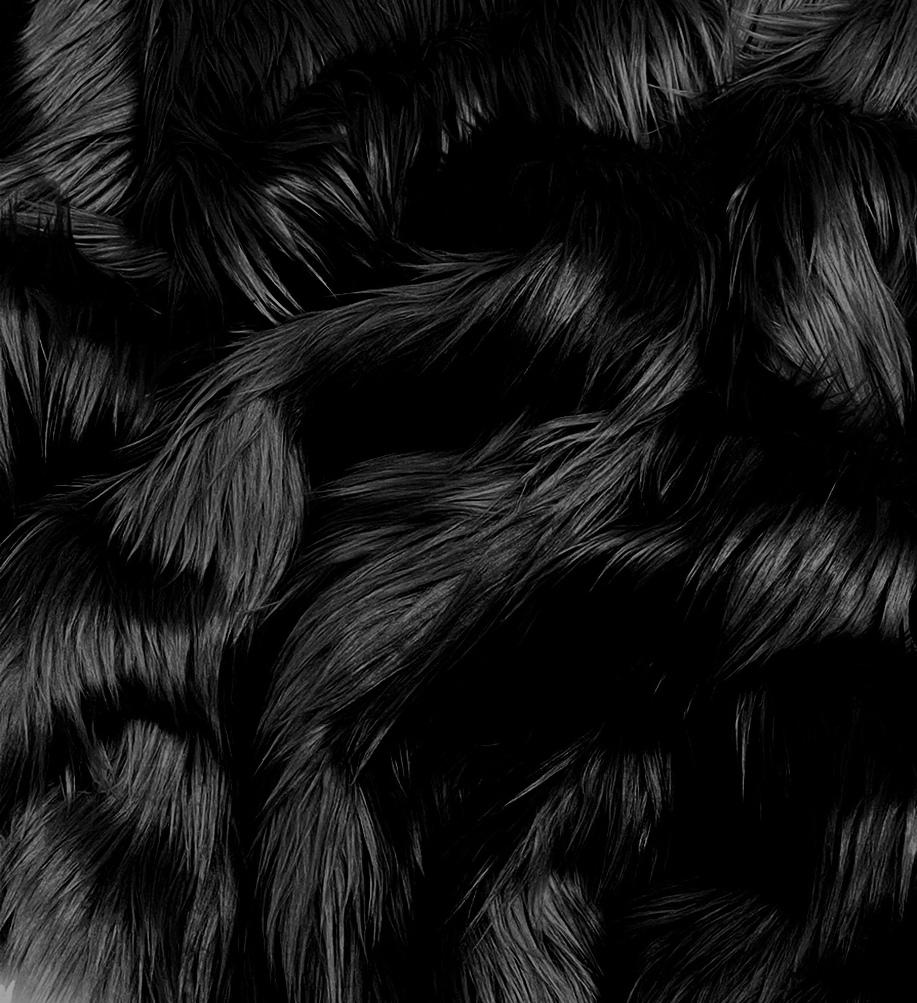 Faux Fur Fabric | Fake Fur Fabric | Black - EOVEA