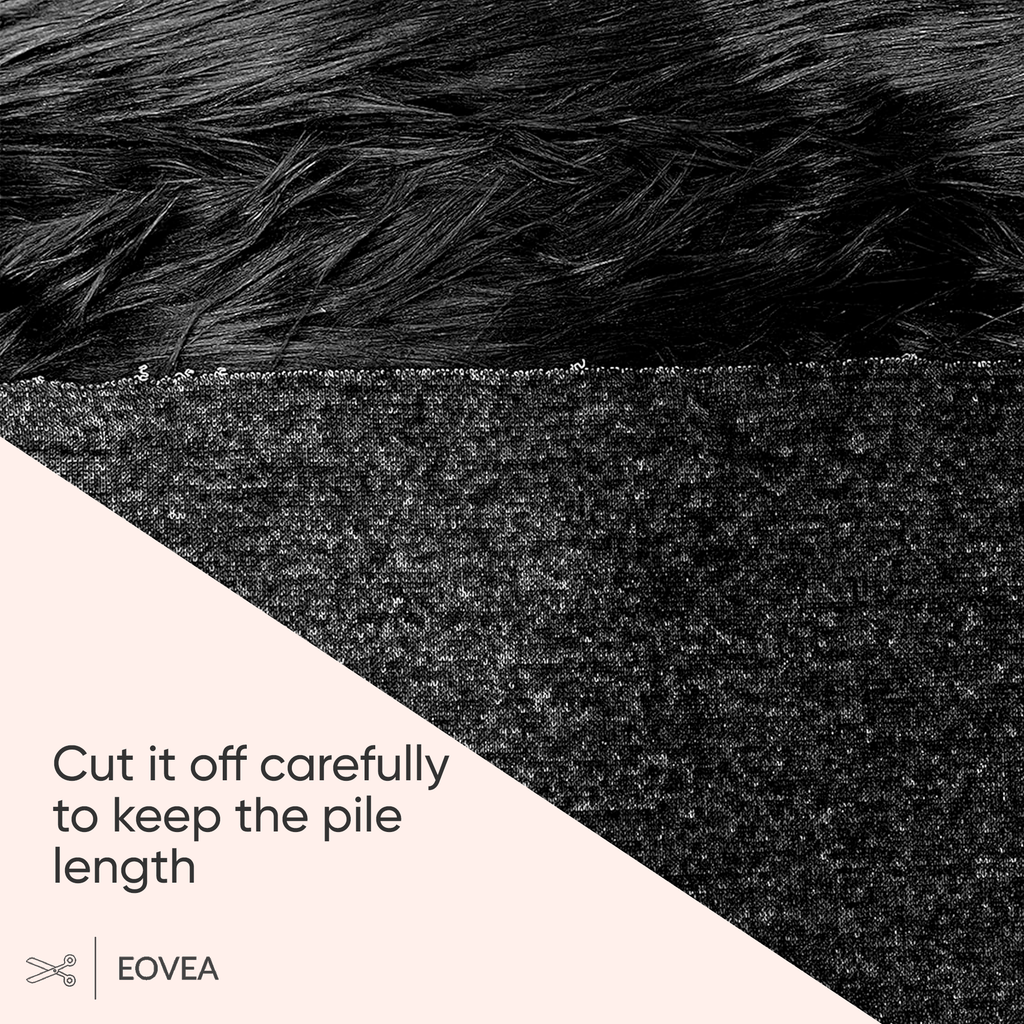 Faux Fur Fabric | Fake Fur Fabric | Black - EOVEA