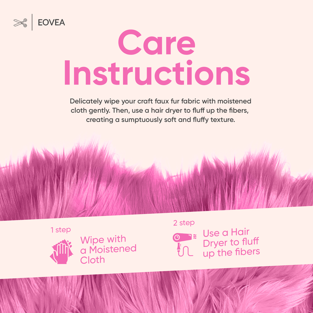 Faux Fur Fabric | Fake Fur Fabric | Bubble Gum - EOVEA