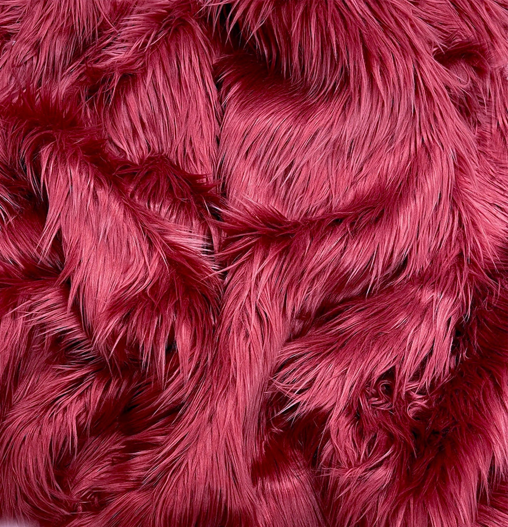 Faux Fur Fabric | Fake Fur Fabric | Burgundy - EOVEA