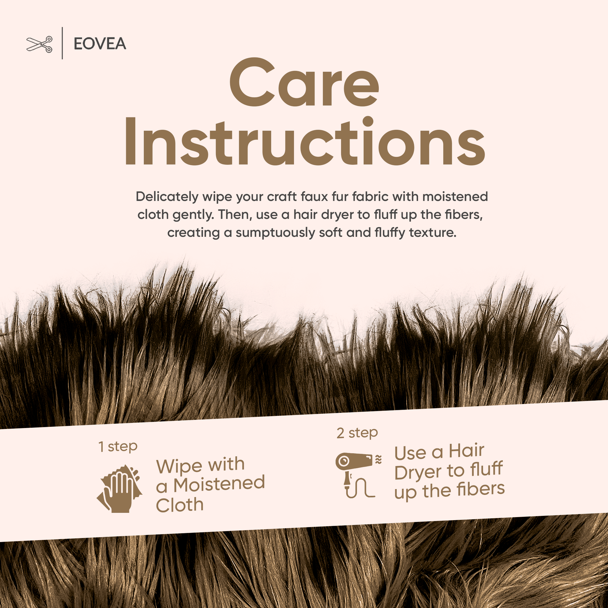 Faux Fur Fabric | Fake Fur Fabric | Chocolate - EOVEA