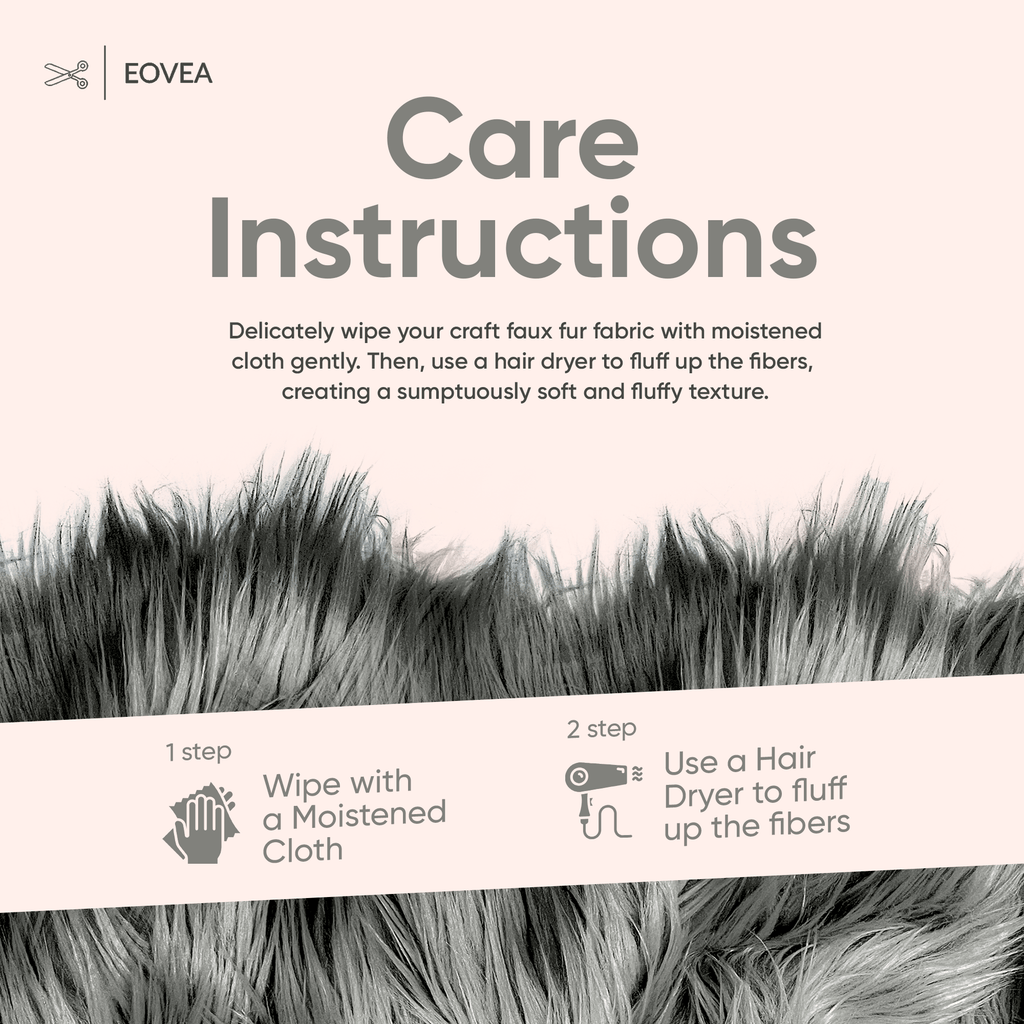 Faux Fur Fabric | Fake Fur Fabric| Dark Grey - EOVEA
