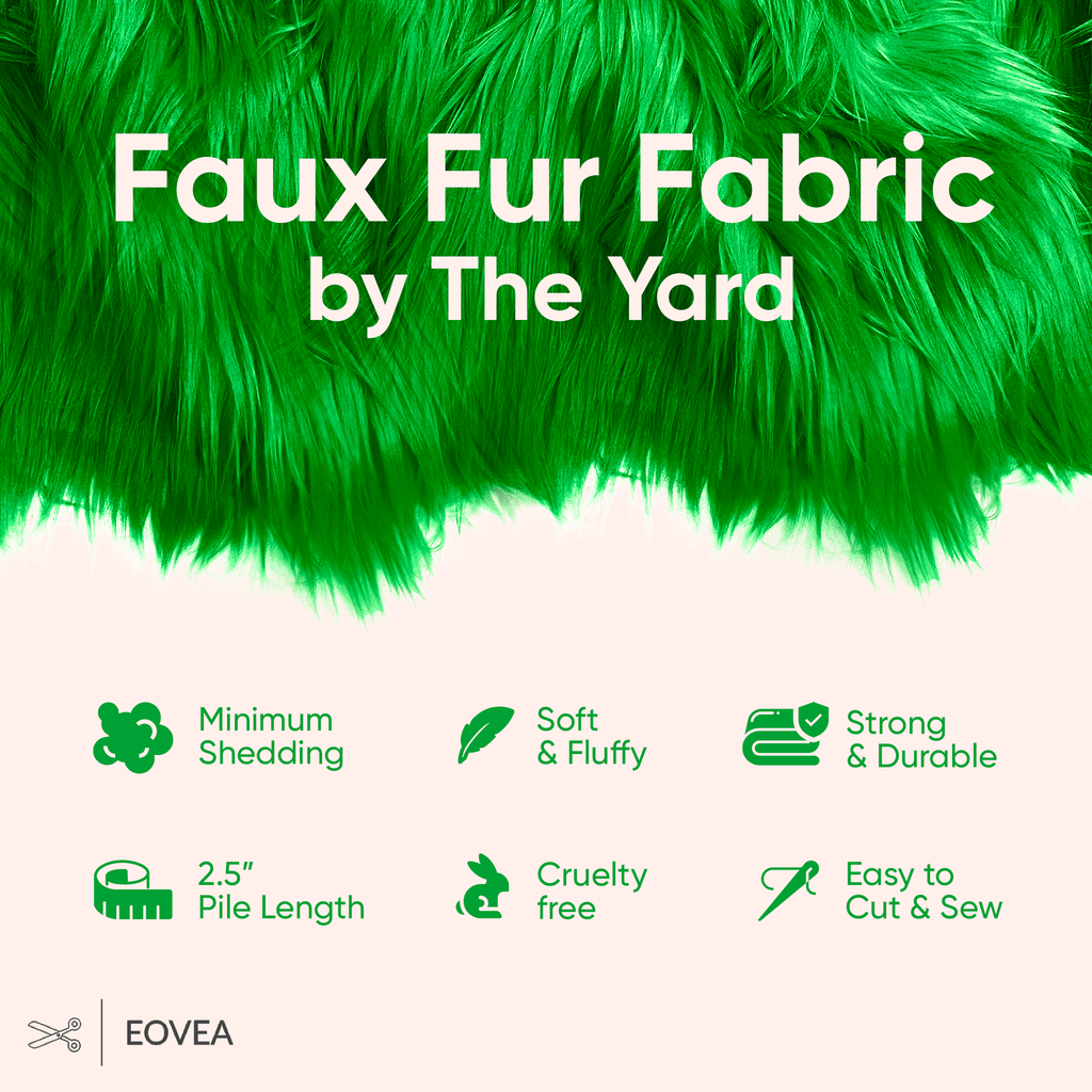 Faux Fur Fabric | Fake Fur Fabric | Kelly Green - EOVEA