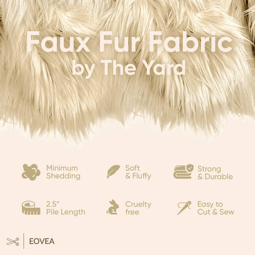 Faux Fur Fabric | Fake Fur Fabric | Latte - EOVEA