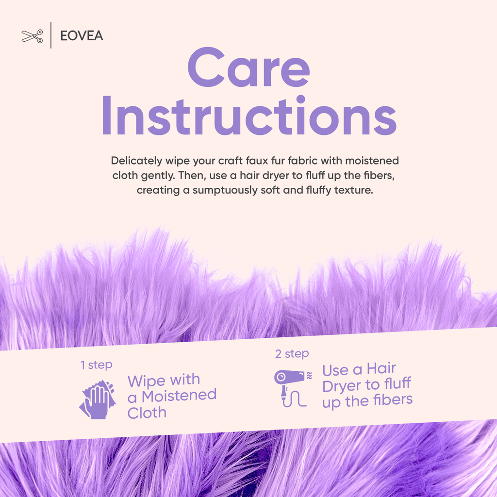 Faux Fur Fabric | Fake Fur Fabric | Lavender - EOVEA