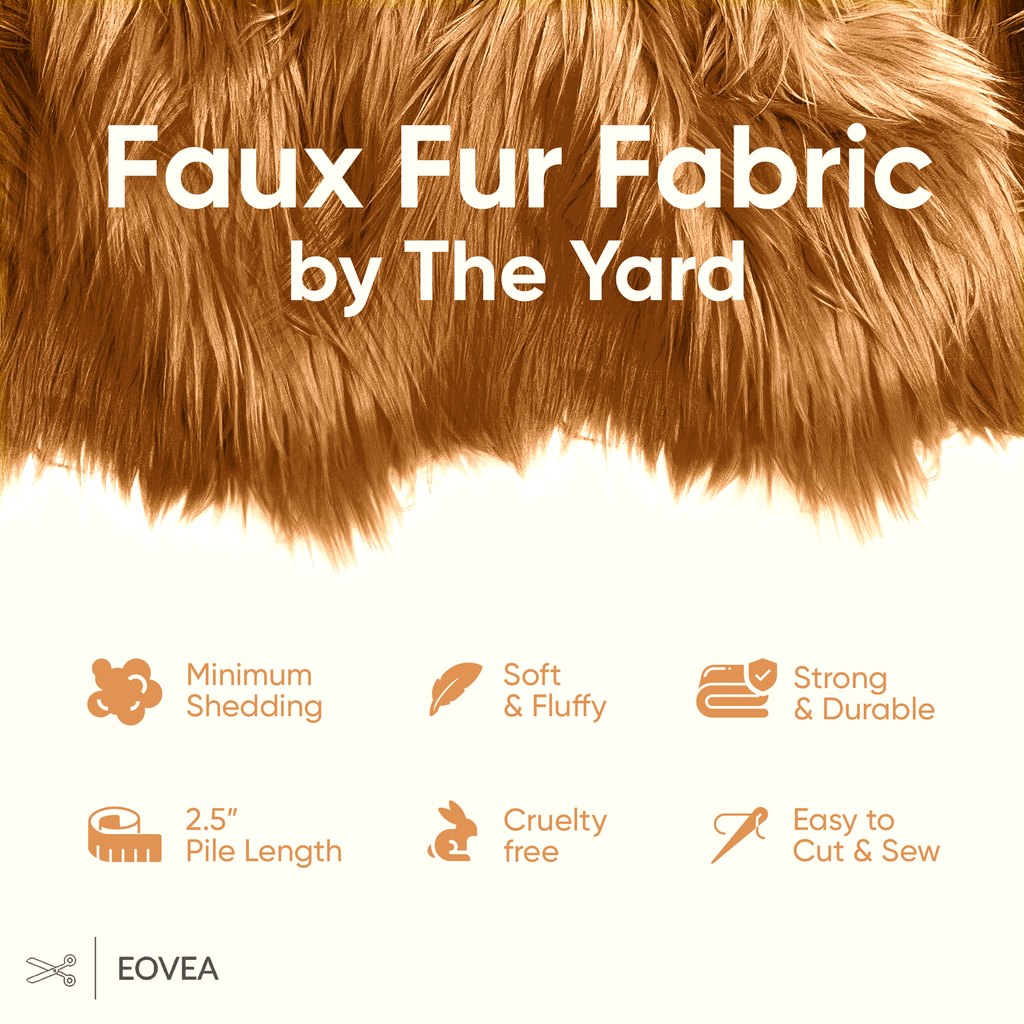 Faux Fur Fabric | Fake Fur Fabric | Light Brown - EOVEA