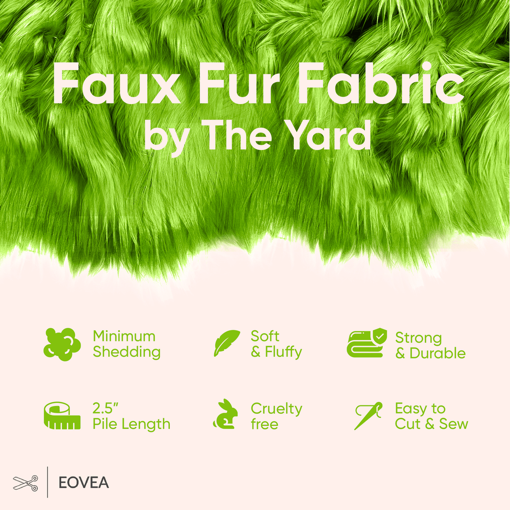 Faux Fur Fabric | Fake Fur Fabric | Lime - EOVEA