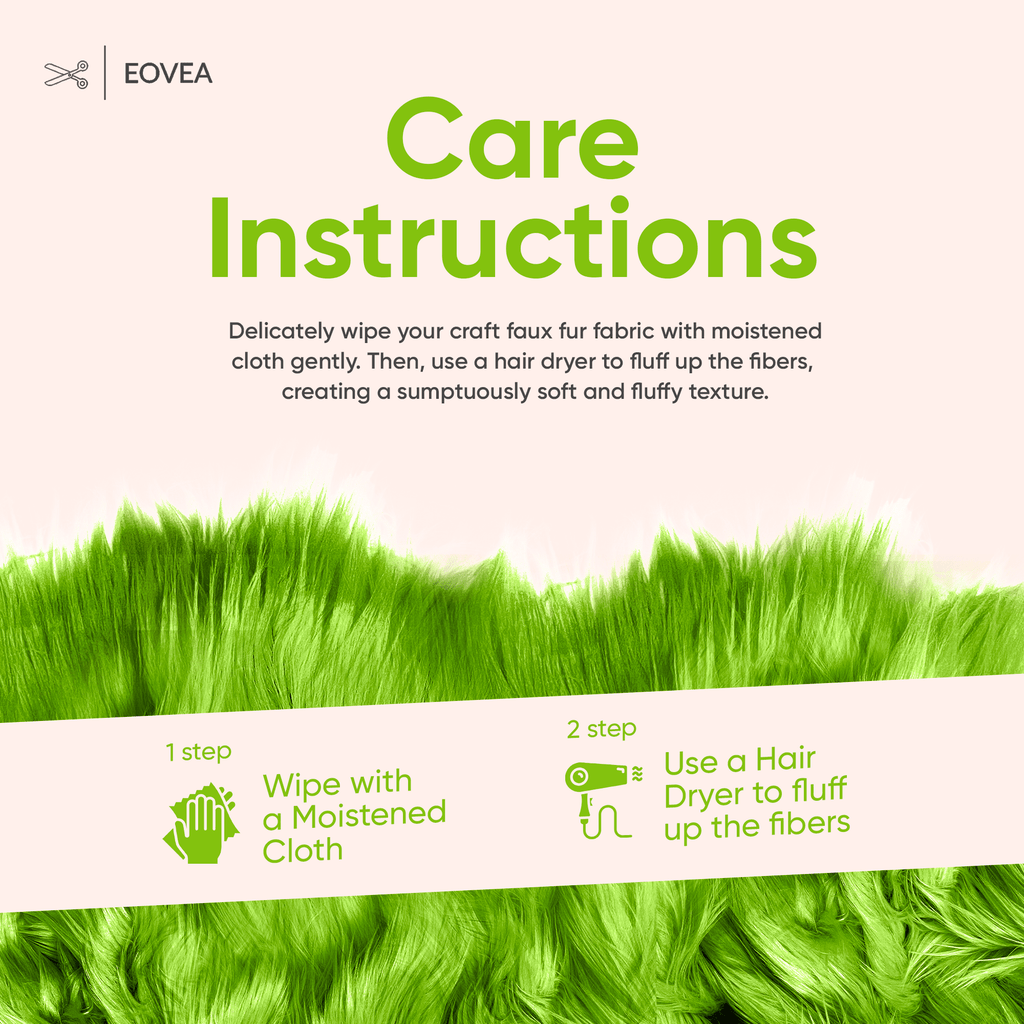 Faux Fur Fabric | Fake Fur Fabric | Lime - EOVEA