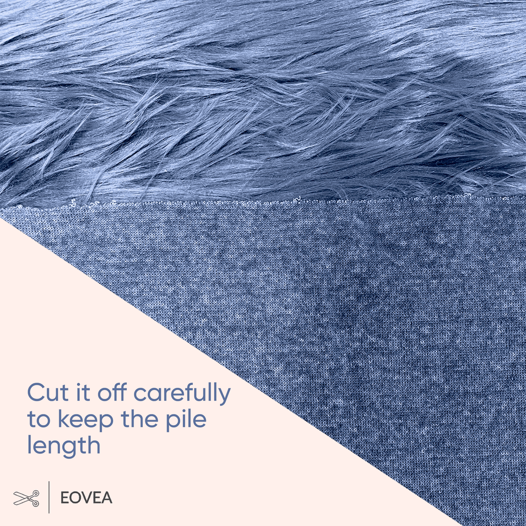 Faux Fur Fabric | Fake Fur Fabric | Navy Blue - EOVEA