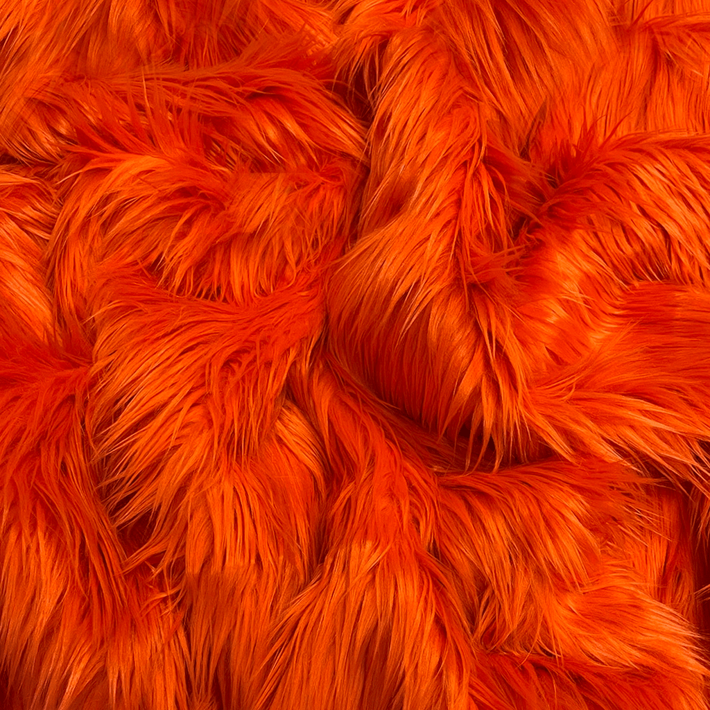 Faux Fur Fabric | Fake Fur Fabric | Orange - EOVEA