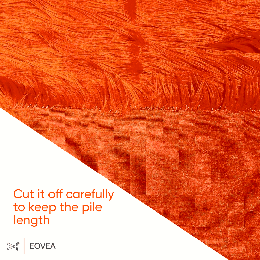 Faux Fur Fabric | Fake Fur Fabric | Orange - EOVEA