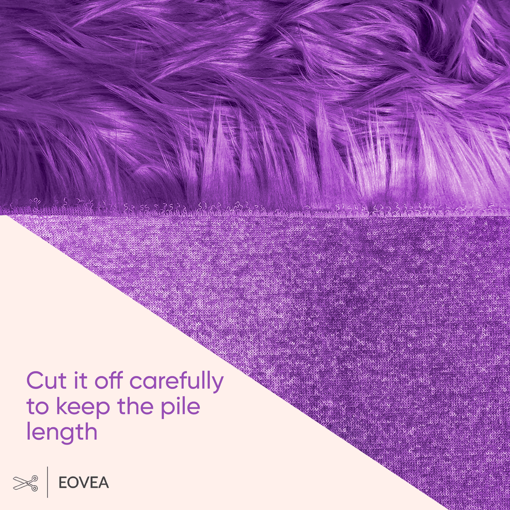 Faux Fur Fabric | Fake Fur Fabric | Purple - EOVEA