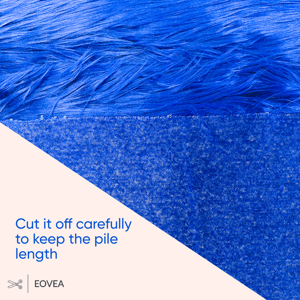 Faux Fur Fabric | Fake Fur Fabric | Royal Blue - EOVEA