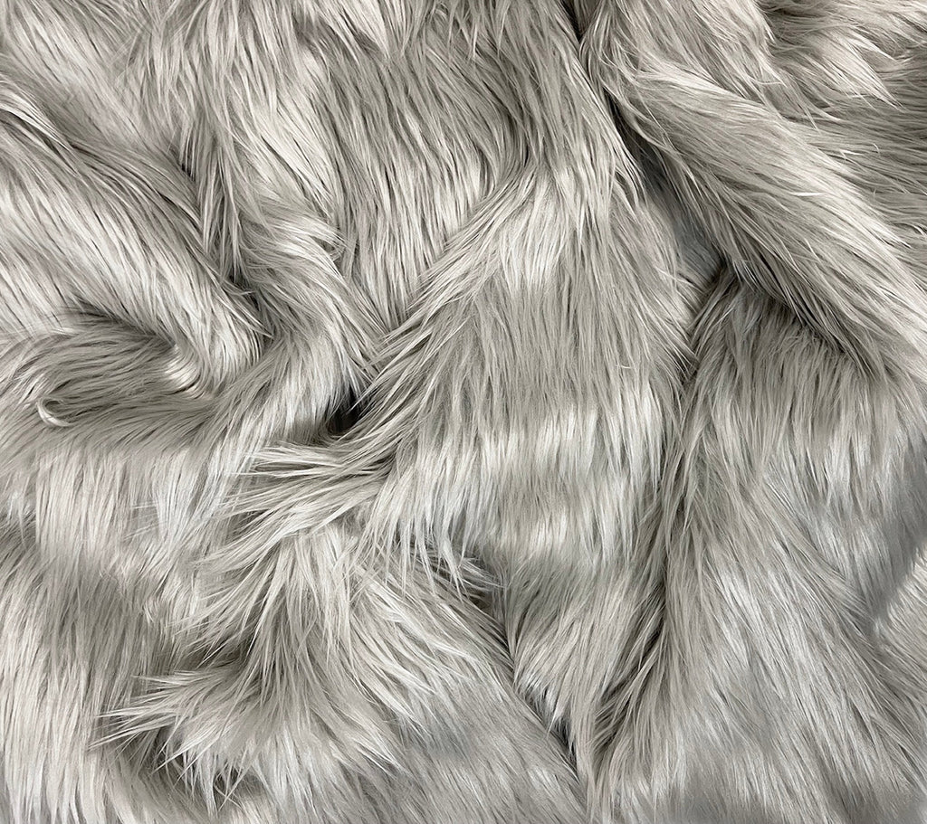 Faux Fur Fabric | Fake Fur Fabric | Silver - EOVEA