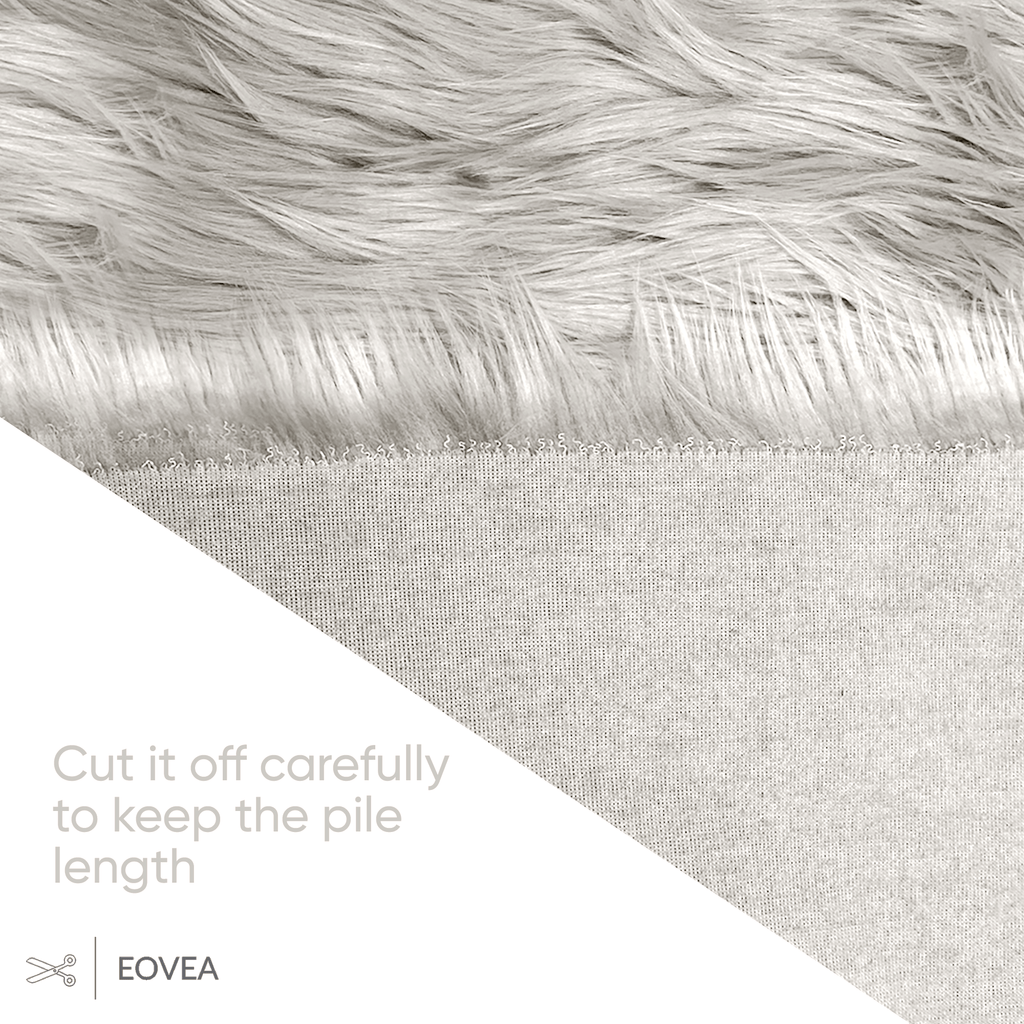 Faux Fur Fabric | Fake Fur Fabric | Silver - EOVEA