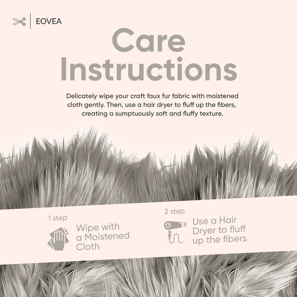 Faux Fur Fabric | Fake Fur Fabric | Silver - EOVEA