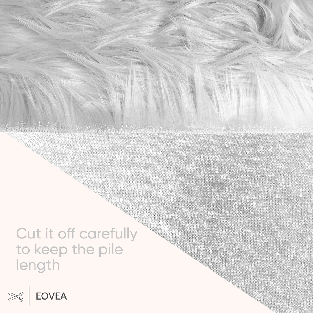 Faux Fur Fabric | Fake Fur Fabric | White - EOVEA