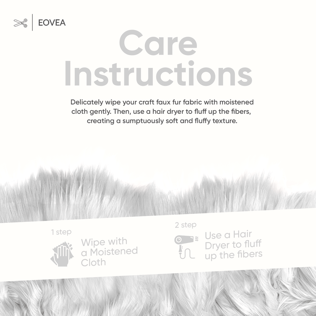 Faux Fur Fabric | Fake Fur Fabric | White - EOVEA