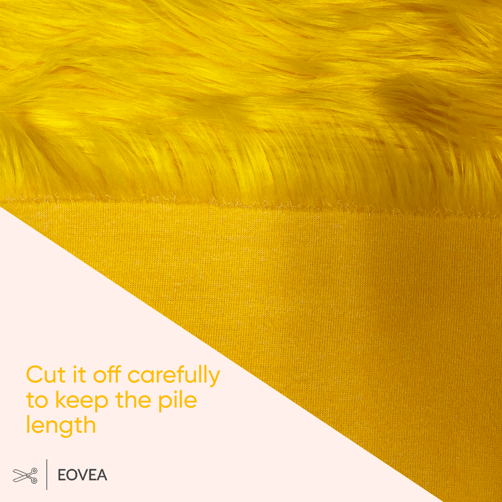 Faux Fur Fabric | Fake Fur Fabric | Yellow - EOVEA