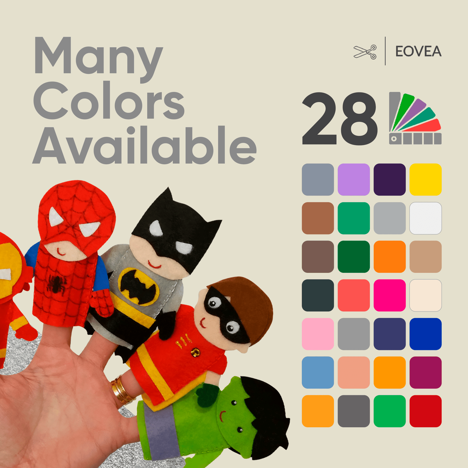 Felt Fabric |  1.6mm Thick Felt By The Yard | Heather Grey - EOVEA