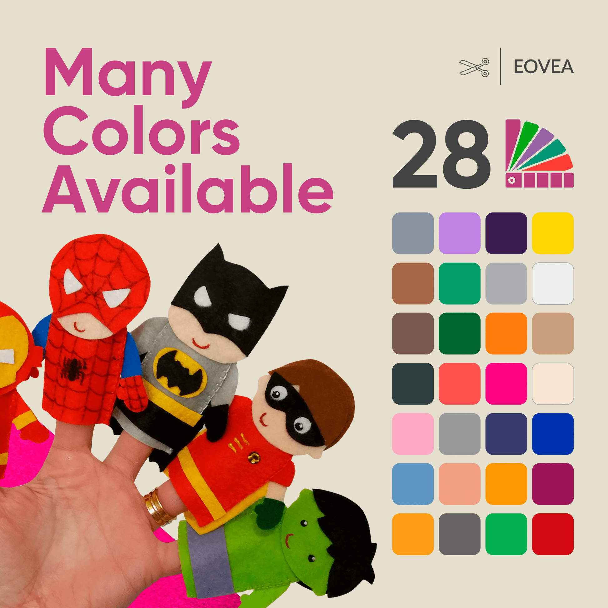 Felt Fabric |  1.6mm Thick Felt By The Yard | Neon Pink - EOVEA