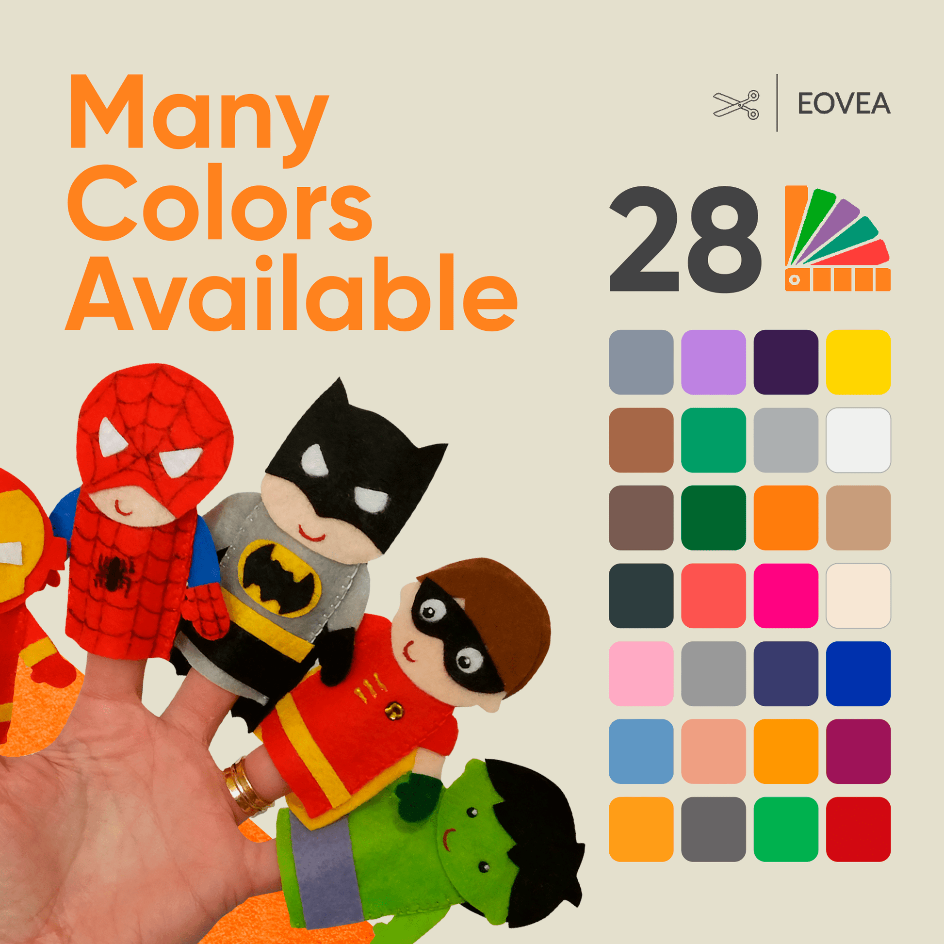 Felt Fabric |  1.6mm Thick Felt By The Yard | Orange - EOVEA