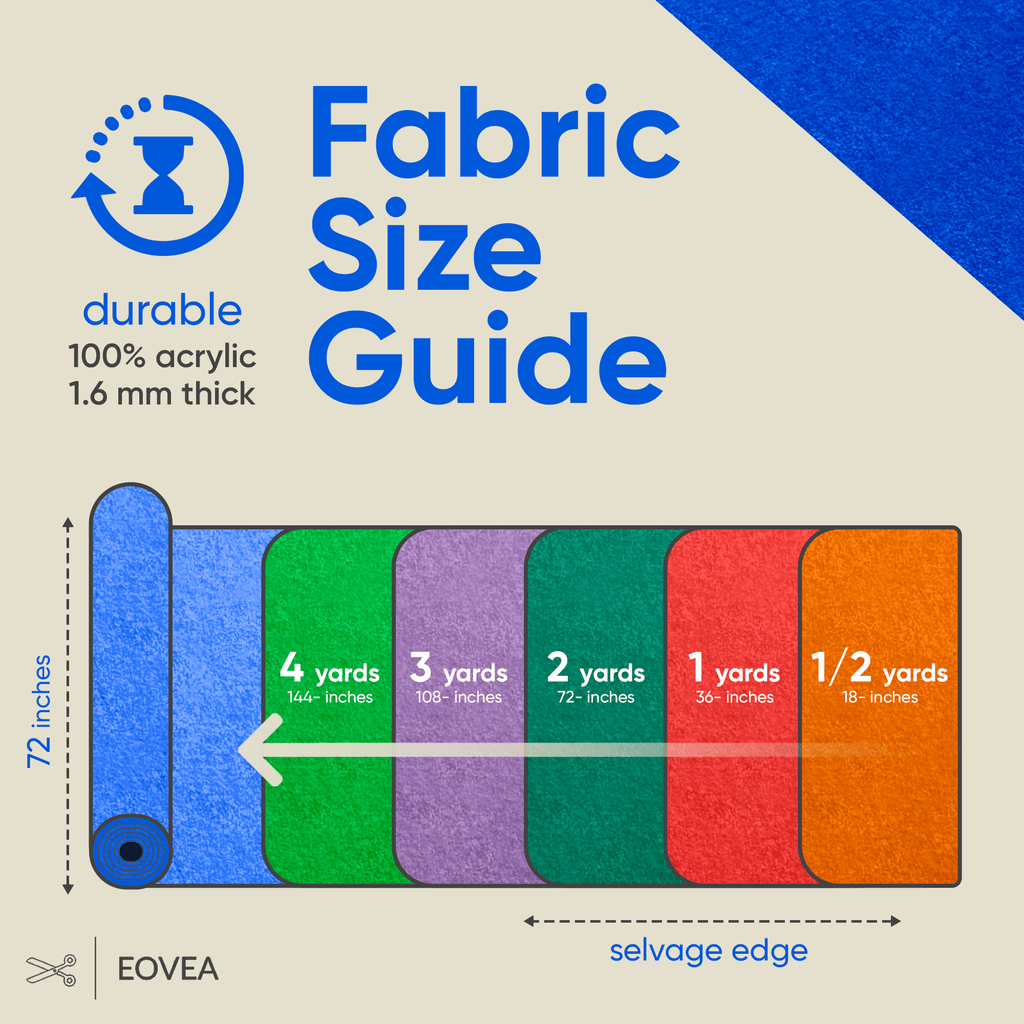 Felt Fabric |  1.6mm Thick Felt By The Yard | Royal Blue - EOVEA