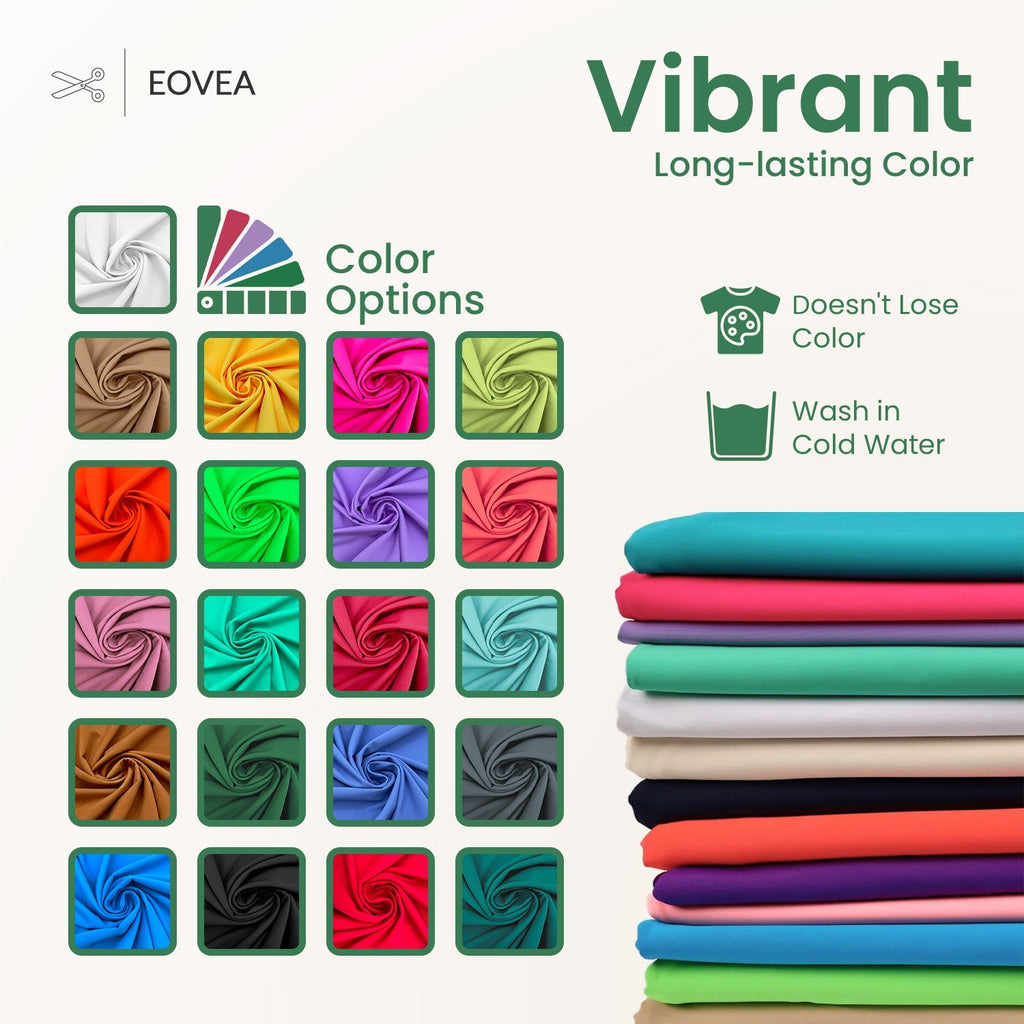 Nylon Spandex Fabric | 4 Way Stretch Swimsuit Fabric | Amazon Green - EOVEA