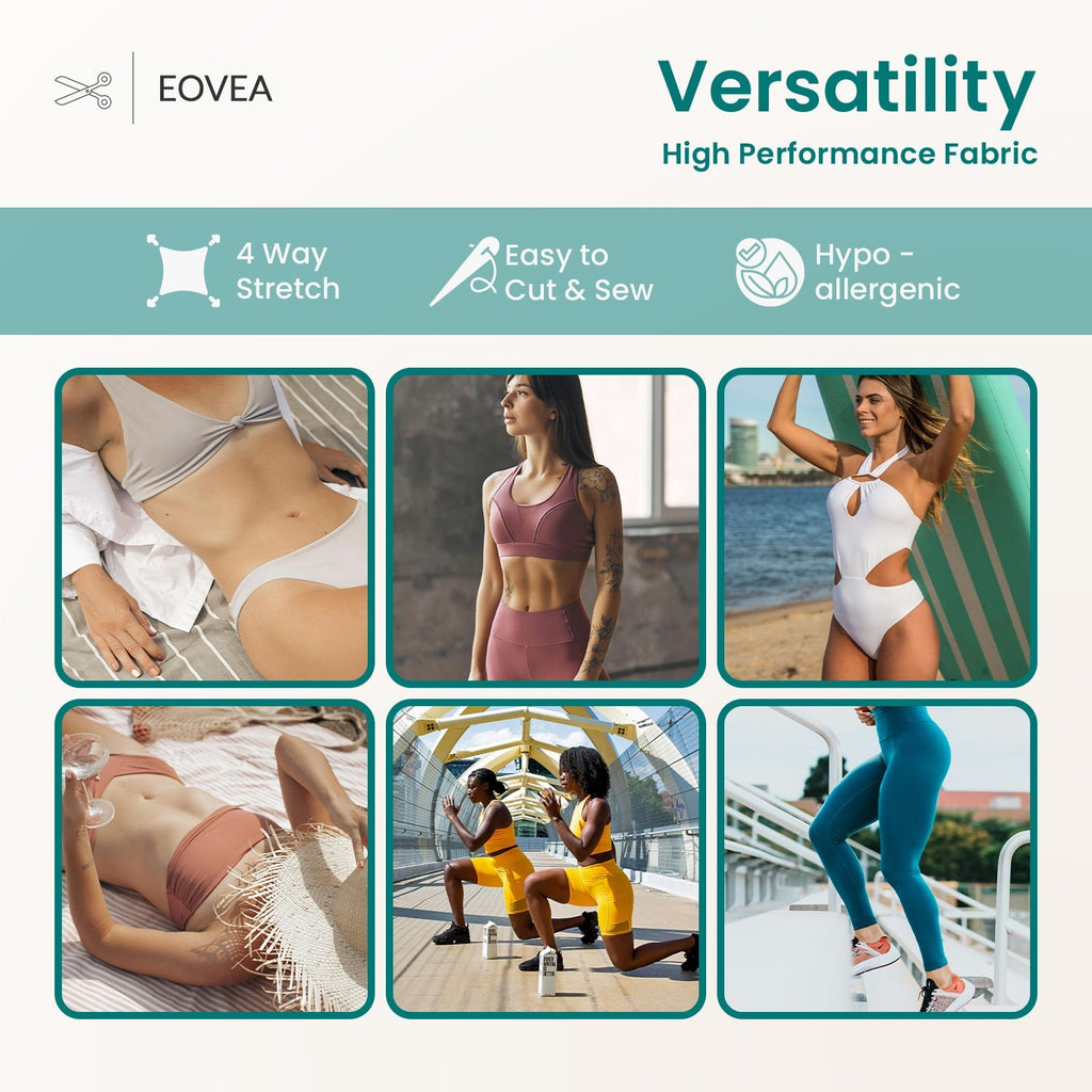 Nylon Spandex Fabric | 4 Way Stretch Swimsuit Fabric | Deep Peacock - EOVEA