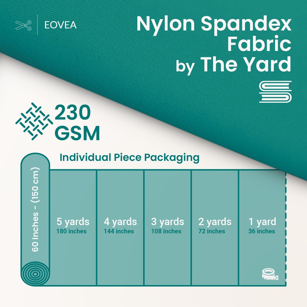 Nylon Spandex Fabric | 4 Way Stretch Swimsuit Fabric | Deep Peacock - EOVEA