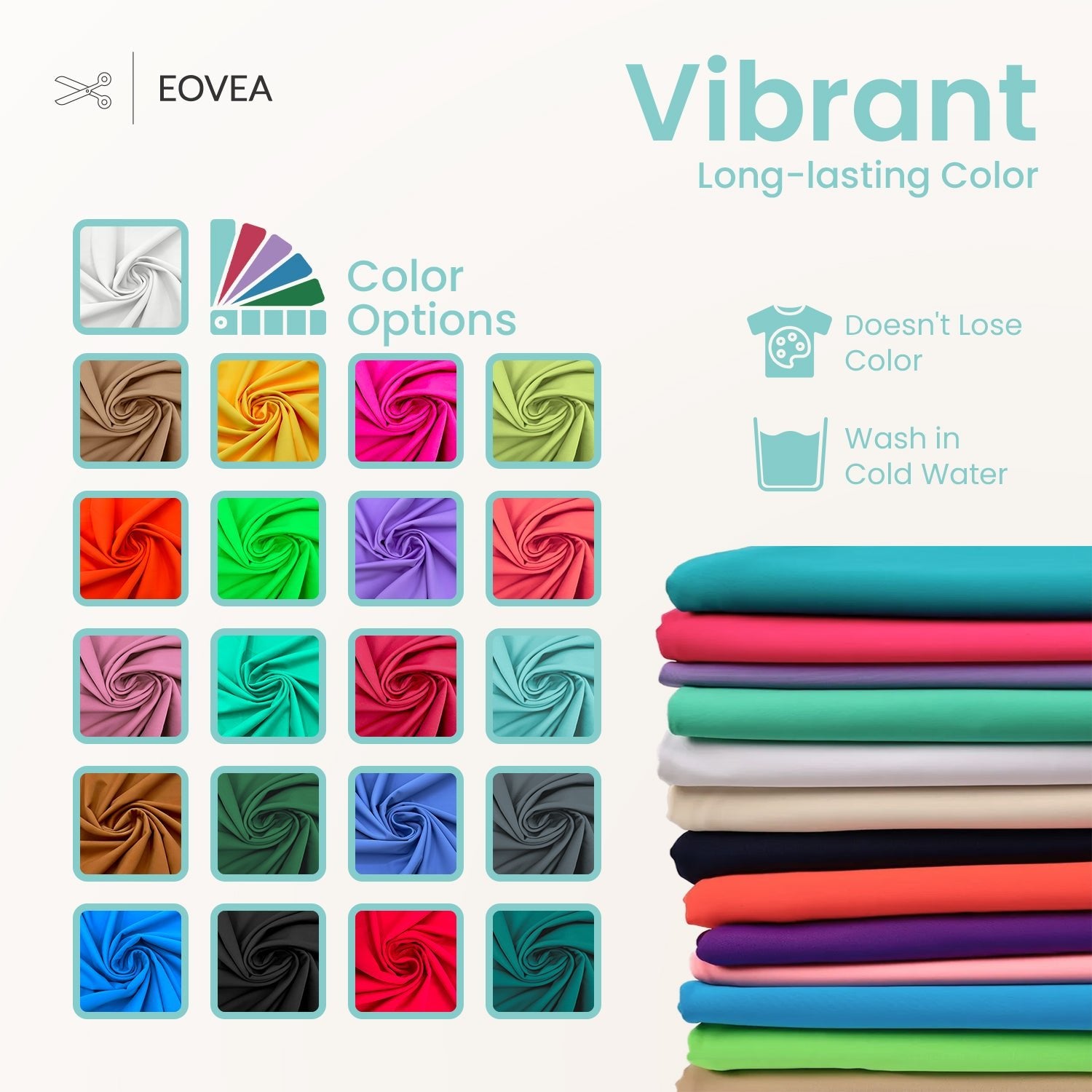 Nylon Spandex Fabric | 4 Way Stretch Swimsuit Fabric | Lt Marine Blue - EOVEA