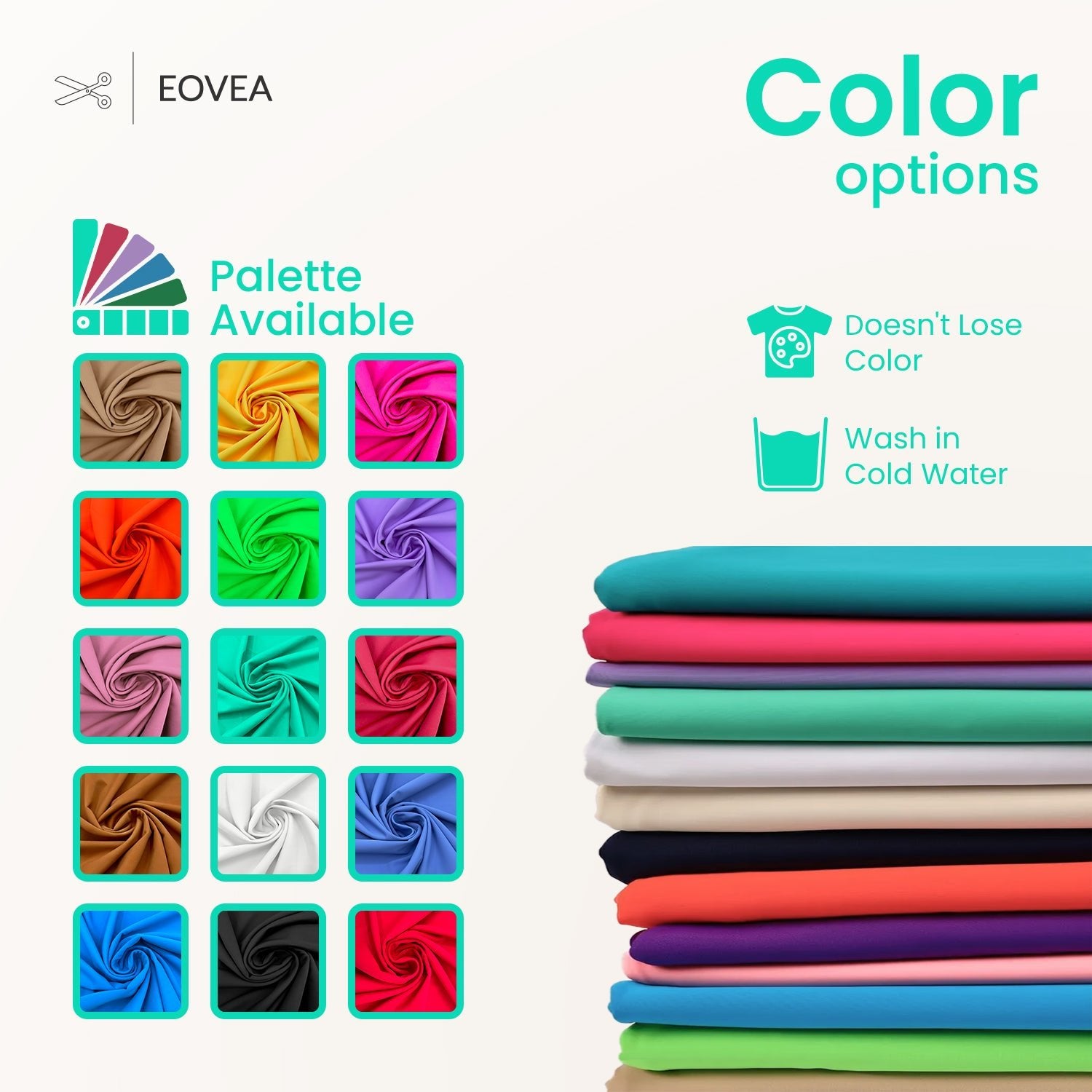 Nylon Spandex Fabric | 4 Way Stretch Swimsuit Fabric | Mint - EOVEA