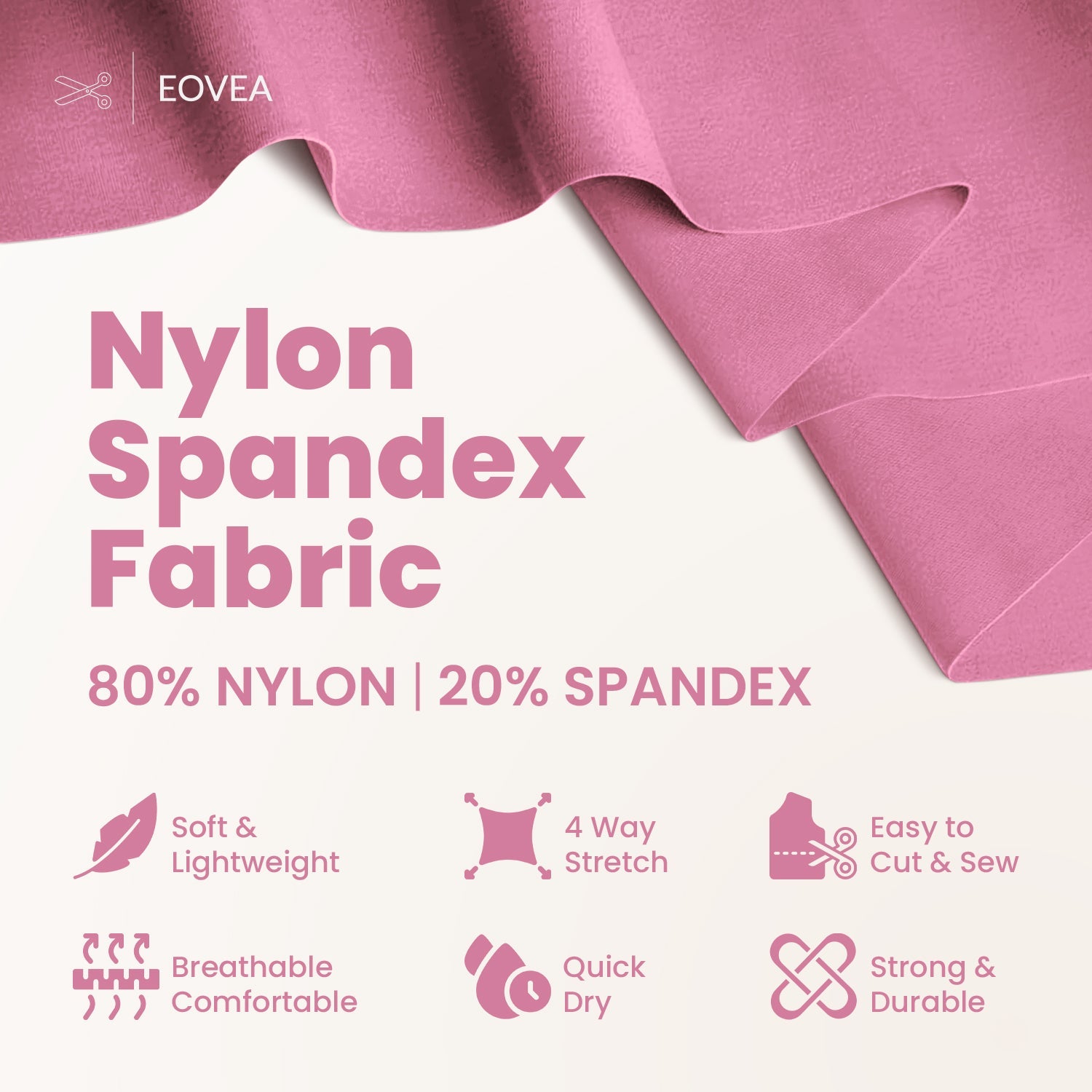 Nylon Spandex Fabric | 4 Way Stretch Swimsuit Fabric| Orchid Smoke - EOVEA