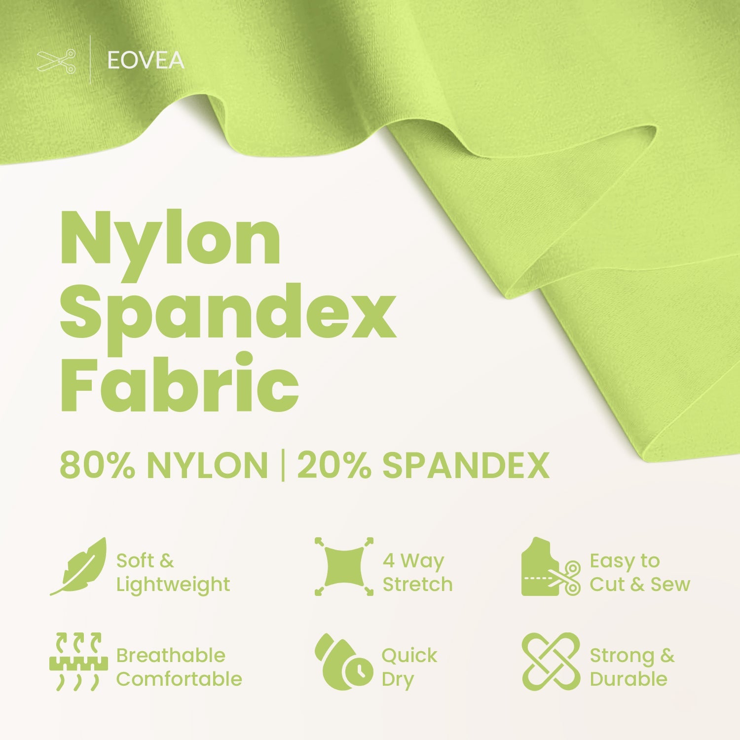 Nylon Spandex Fabric | 4 Way Stretch Swimsuit Fabric | Sherbet - EOVEA