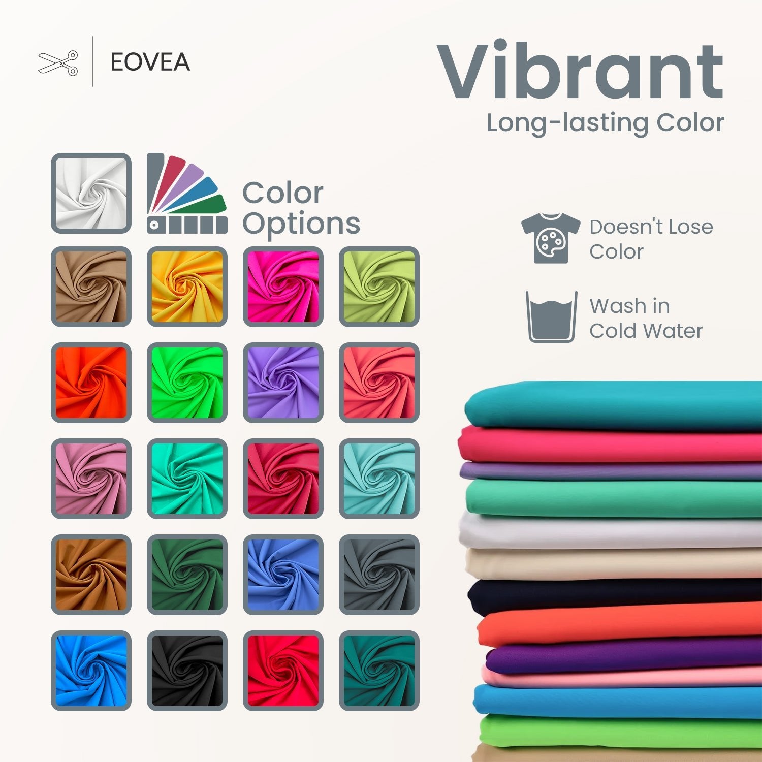 Nylon Spandex Fabric | 4 Way Stretch Swimsuit Fabric | Steel Grey - EOVEA