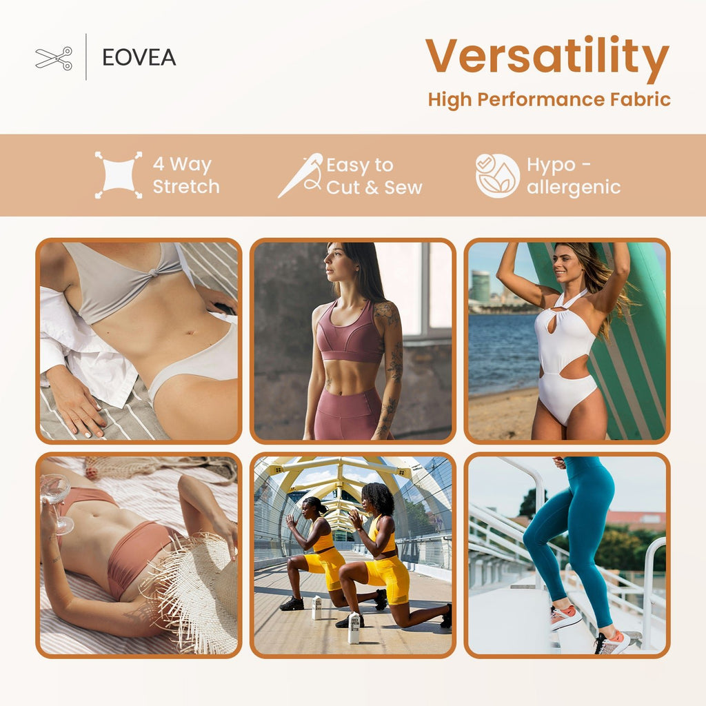 Nylon Spandex Fabric | 4 Way Stretch Swimsuit Fabric | Toasted Nut - EOVEA