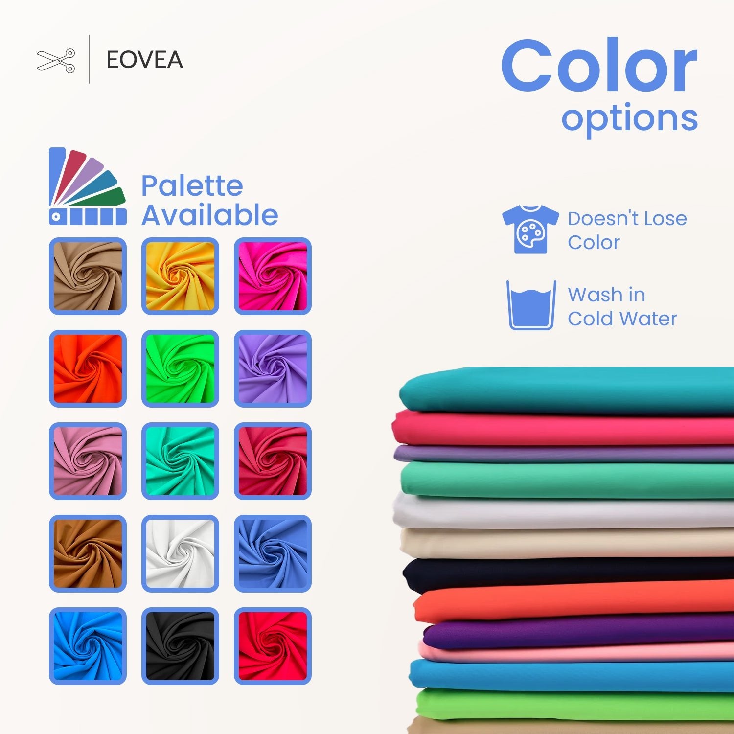 Nylon Spandex Fabric | 4 Way Stretch Swimsuit Fabric | Ultra Marine Blue - EOVEA