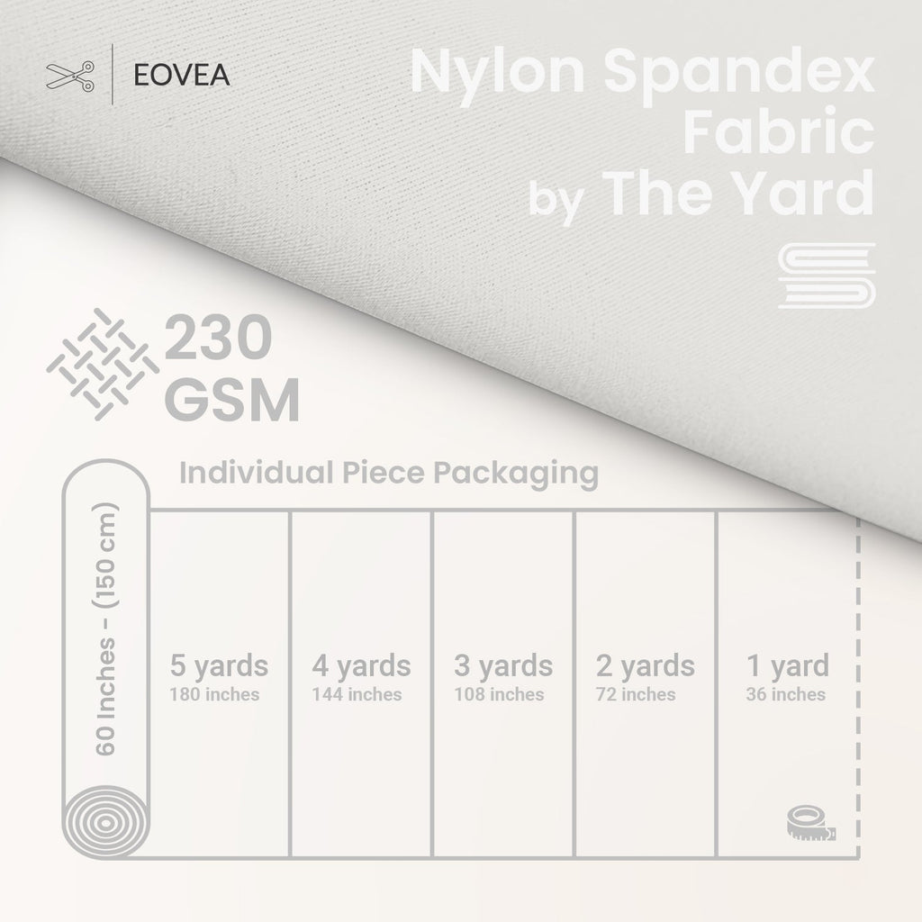 Nylon Spandex Fabric | 4 Way Stretch Swimsuit Fabric | White - EOVEA