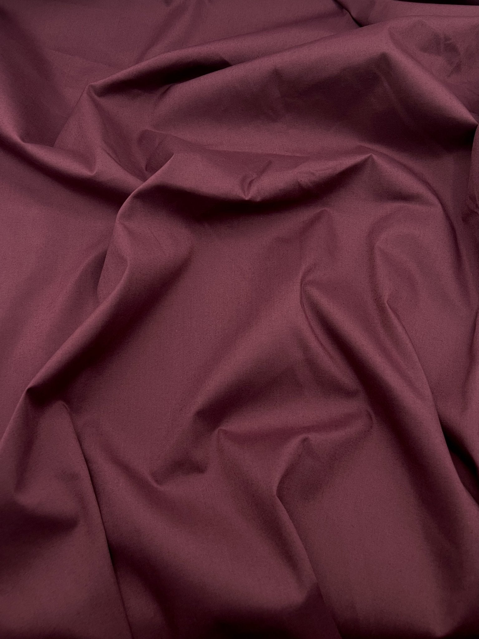 Poly Cotton Fabric for Sewing | Broadcloth Fabric | Burgundy - EOVEA