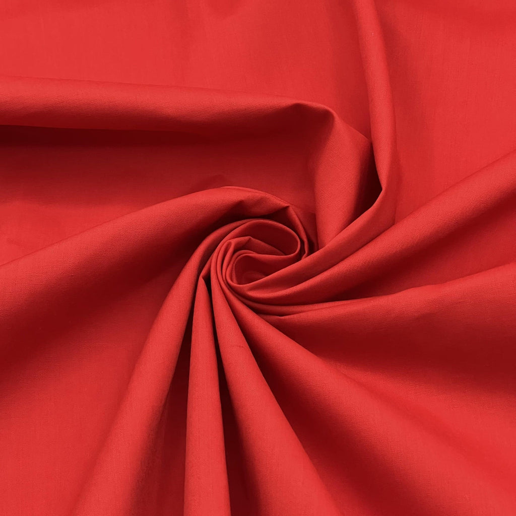 Poly Cotton Fabric for Sewing | Broadcloth Fabric | Red - EOVEA