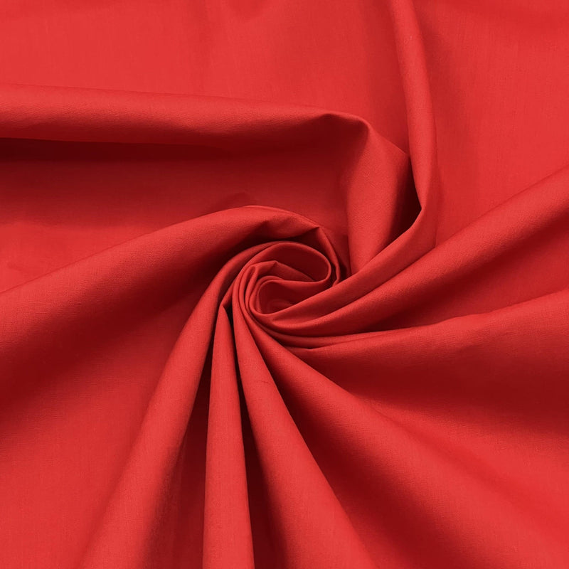 Poly Cotton Fabric for Sewing | Broadcloth Fabric | Red - EOVEA