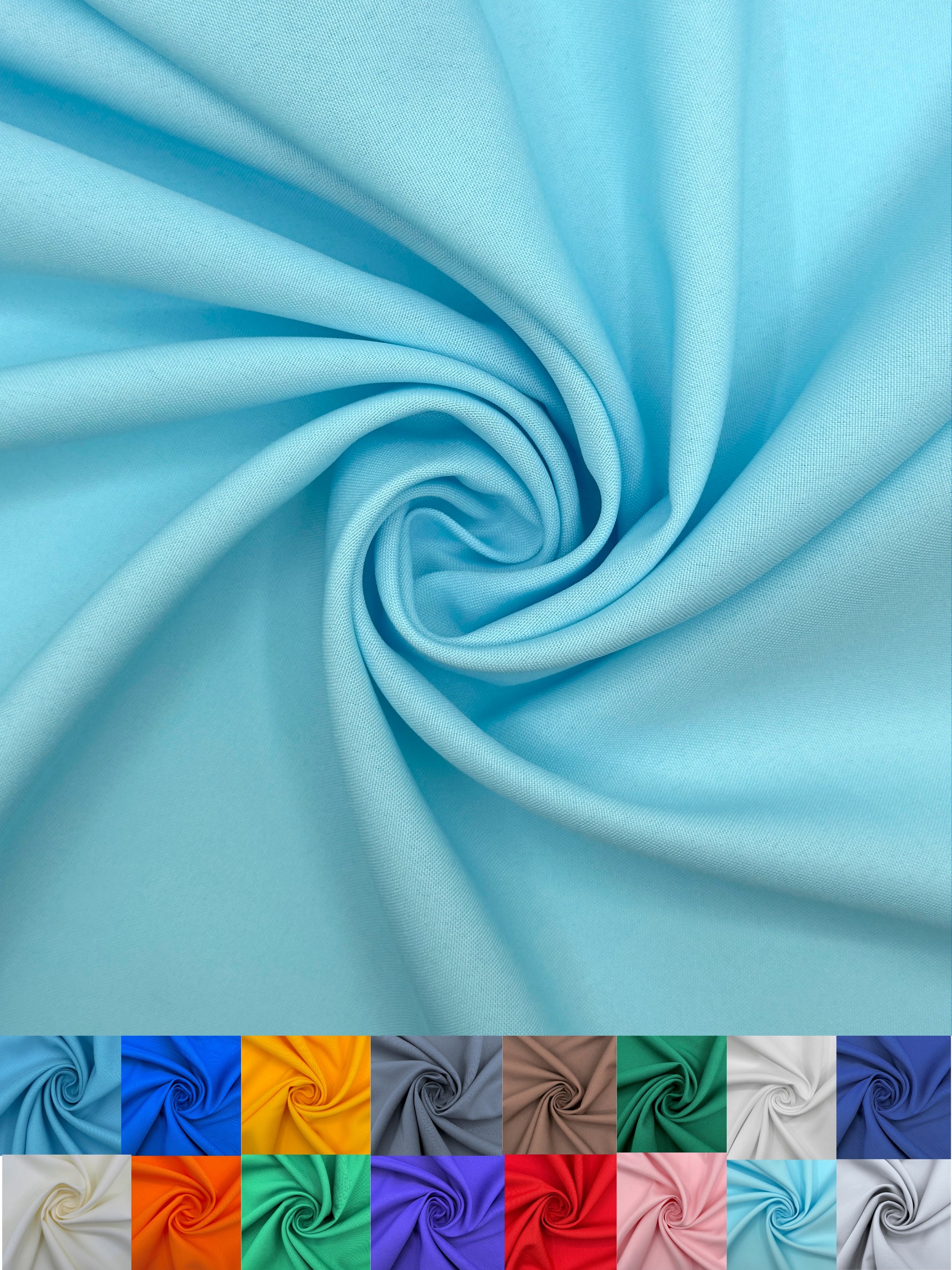 Premium Polyester Poplin Fabric 60 Inch Wide - Sold by the Yard