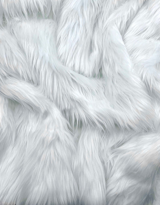 EVOEA Shaggy Faux Fur Fabric | White