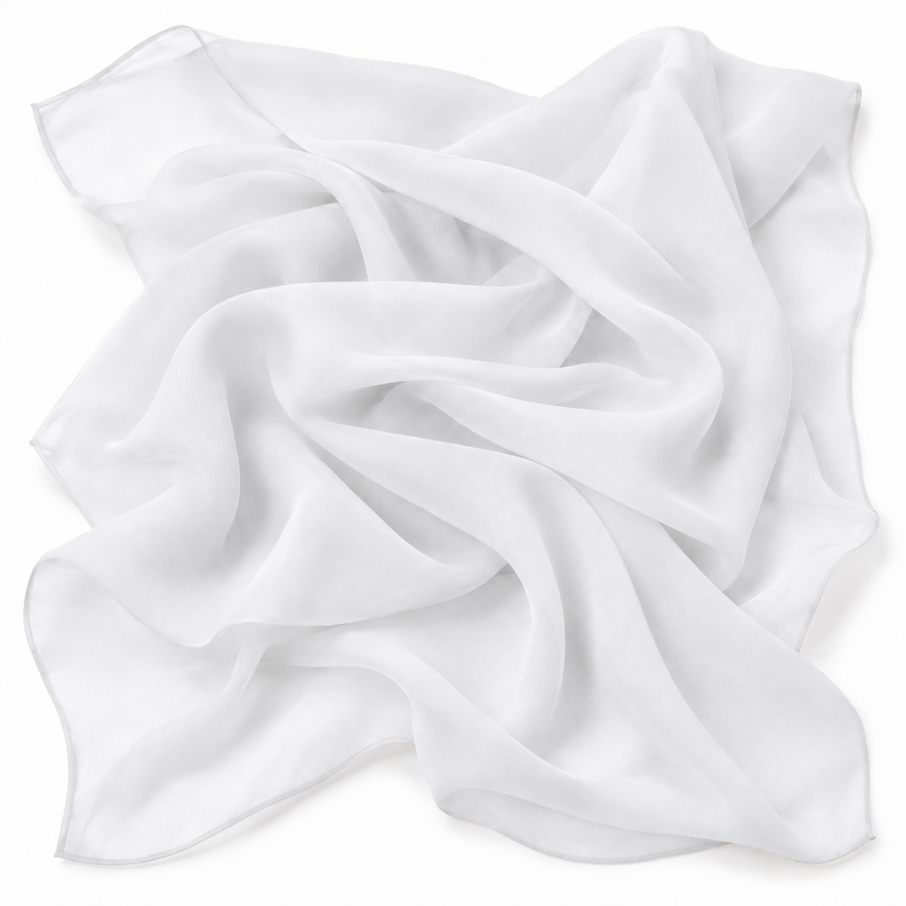 White polyester chiffon fabric