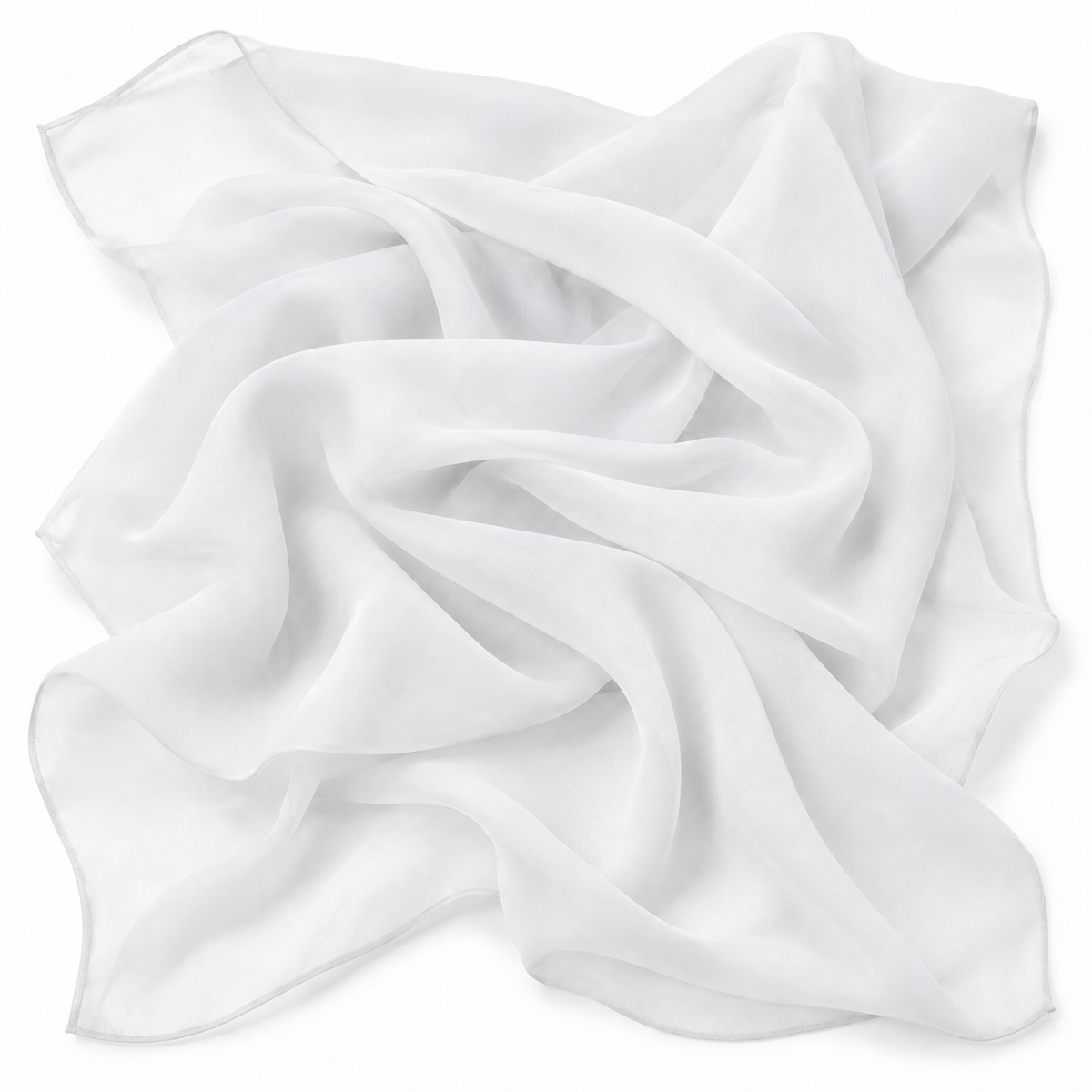 White polyester chiffon fabric