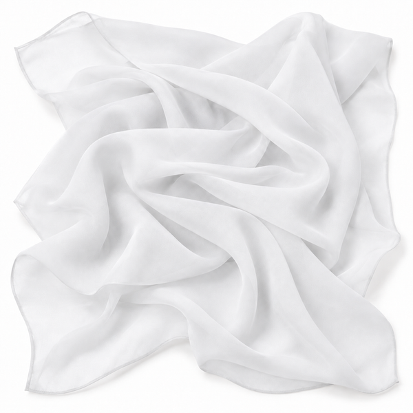 White polyester chiffon fabric