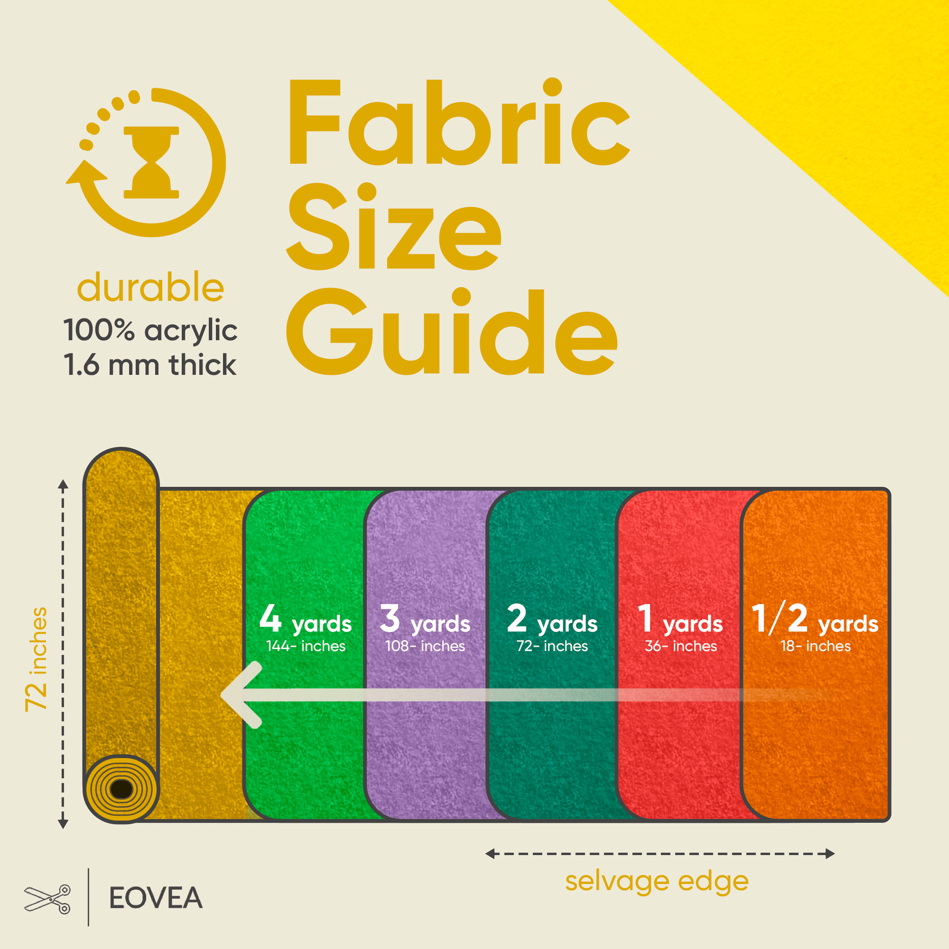EOVEA | Acrylic Felt Fabric | Yellow