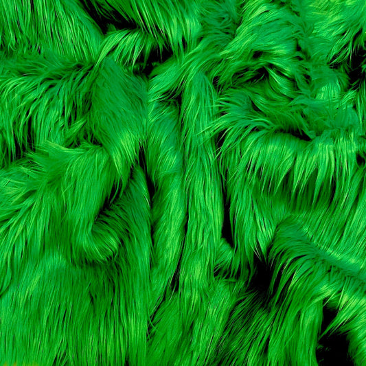 EOVEA Shaggy Faux Fur Fabric | Kelly Green