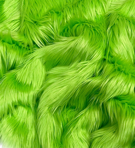 EOVEA Shaggy Faux Fur Fabric | Lime