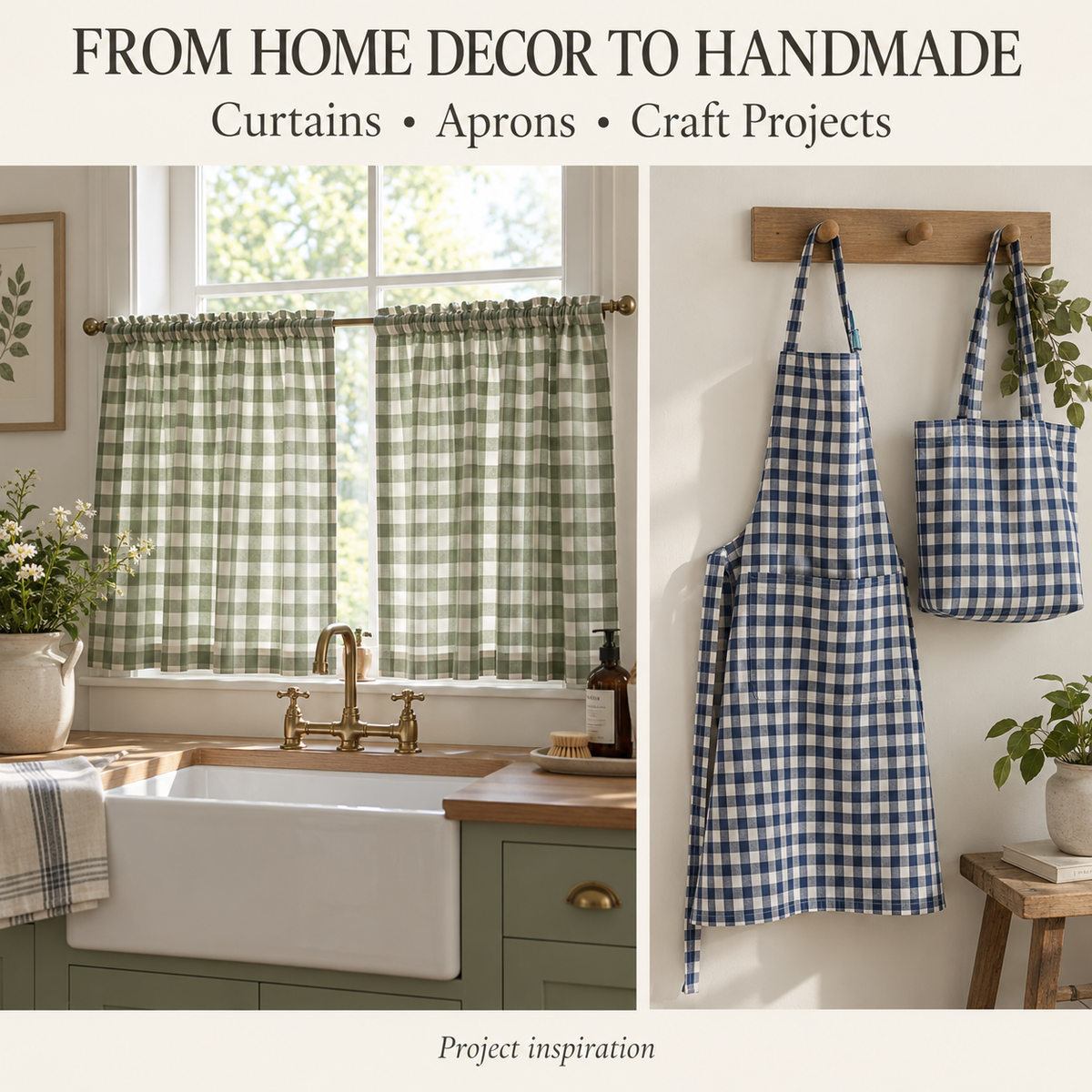 Gingham curtains, aprons and craft projects — project inspiration